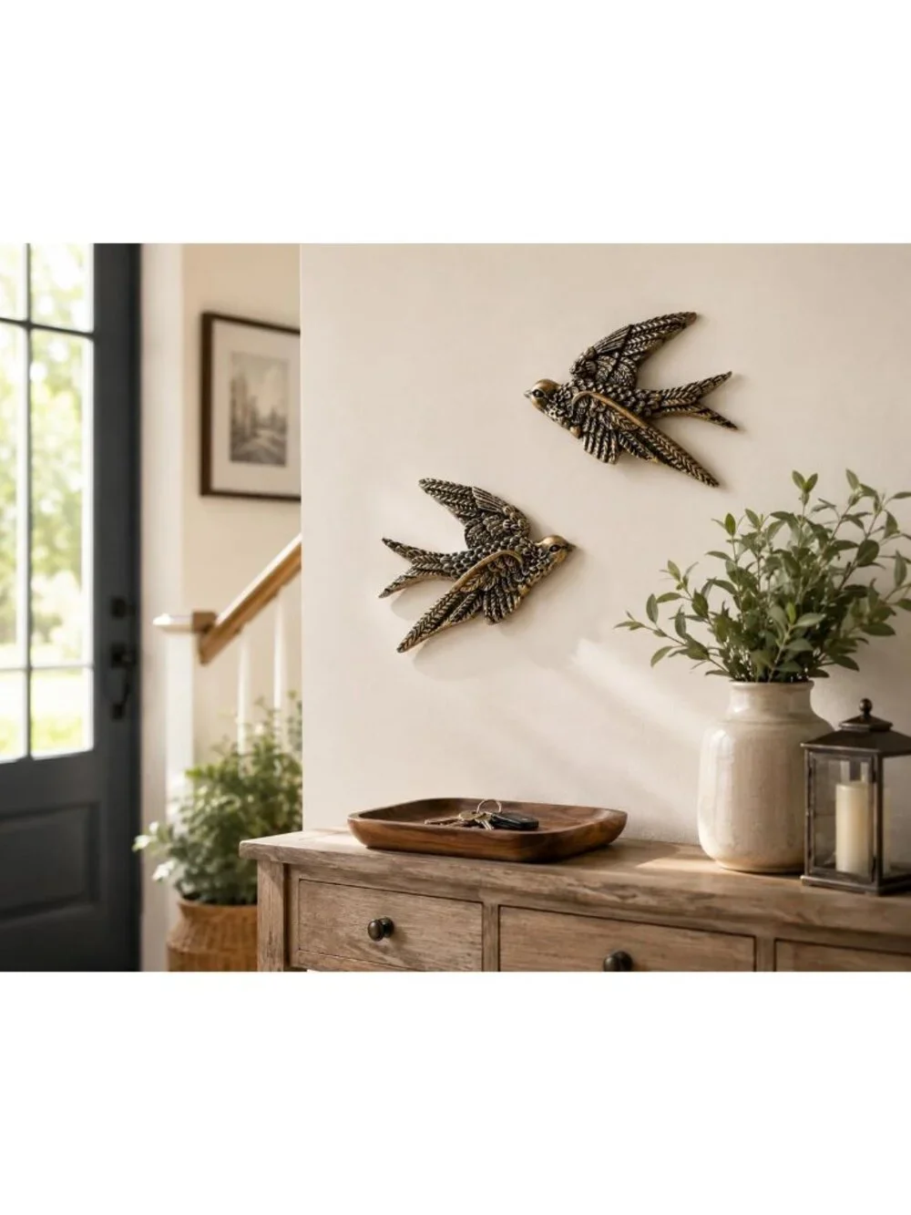 Vintage Swallow Bird Wall Sculpture Set of 2 | Perfect for Home Decor & Gallery